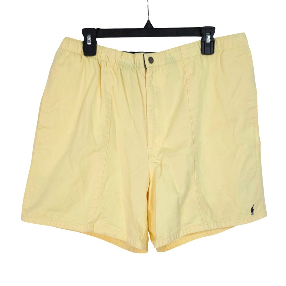 Vintage 90s Polo Ralph Lauren Cotton Twill Chino‎ Shorts XL Yellow 6" Inseam